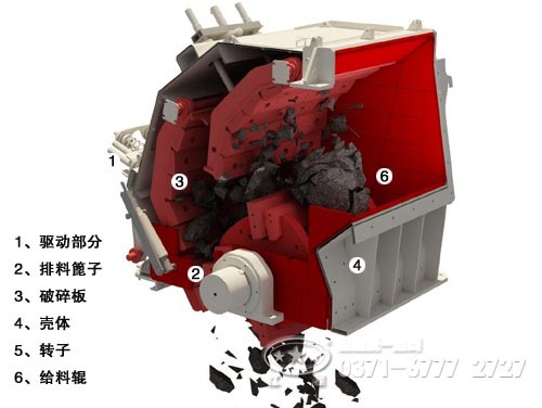 重型錘式破碎機內部結構圖