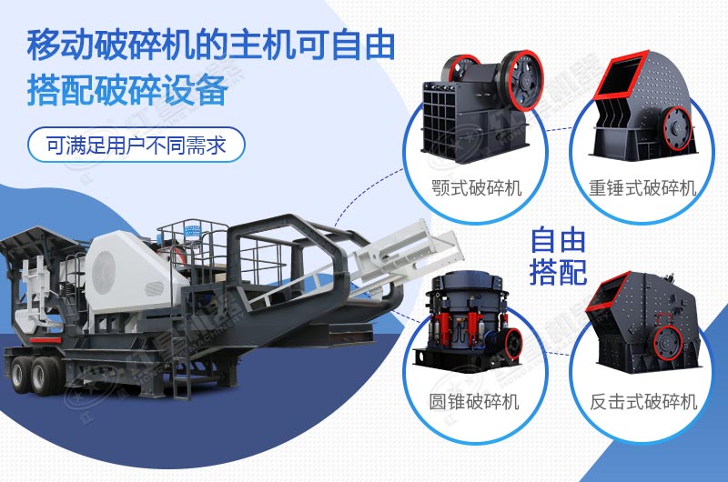 移動破碎機可自由搭配破碎設備